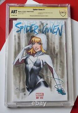 Spider Gwen Original Art Sketch CBCS SS Signed by Sabine Rich Marvel Spider-Man