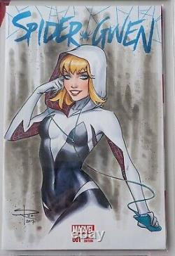 Spider Gwen Original Art Sketch CBCS SS Signed by Sabine Rich Marvel Spider-Man