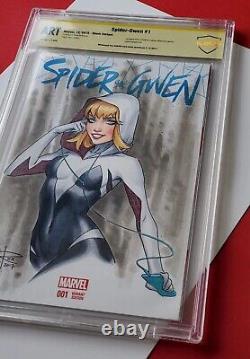 Spider Gwen Original Art Sketch CBCS SS Signed by Sabine Rich Marvel Spider-Man