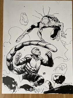 Spider-Man Vs The Scorpion original Comic Art Illustration