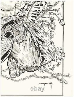 Spider-Man vs The Incredible Hulk ORIGINAL ART by KOUFAY 19x24 INK