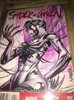 Spider-gwen #1 Blank Cover 9.8 Cbcs Ss Ap Original Art Sketch Jose Varese