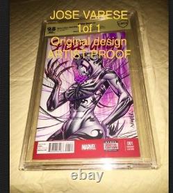 Spider-gwen #1 Blank Cover 9.8 Cbcs Ss Ap Original Art Sketch Jose Varese