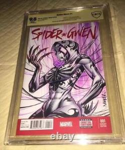 Spider-gwen #1 Blank Cover 9.8 Cbcs Ss Ap Original Art Sketch Jose Varese