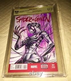 Spider-gwen #1 Blank Cover 9.8 Cbcs Ss Ap Original Art Sketch Jose Varese