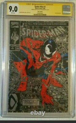 Spider-man 1 Cgc 9.0 Ss Original Art Clayton Crain Remark Venom Sketch 11