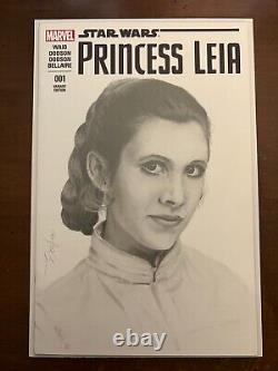 Star Wars Princess Leia #1 Original Art Sketch Cover Carrie Fisher MARVEL READ