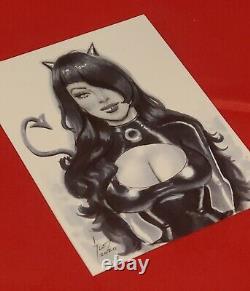 Sun Khamunaki Original Character Art Sexy Hot Woman Signed 3.5x4.5 Lady Death