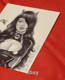 Sun Khamunaki Original Character Art Sexy Hot Woman Signed 3.5x4.5 Lady Death