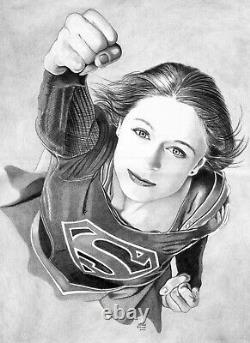 Supergirl Amazing Pencil Portrait Art Original Comic Page By Wendel