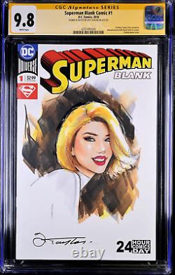 Superman #1 Cgc Ss 9.8 Original Art Sketch Power Girl Justice League Flash DC