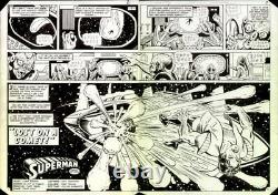 Superman. Lost in a Comet. Double page. Original Comic Art 1983. Curt Swan