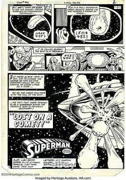 Superman. Lost in a Comet. Double page. Original Comic Art 1983. Curt Swan