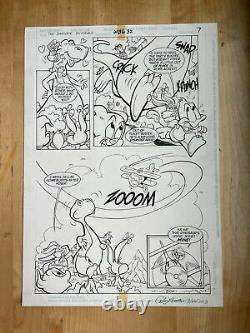 TINY TOONS original comic art 1995 BABS BUSTER BUNNY rover t-rex HALF SPLASH