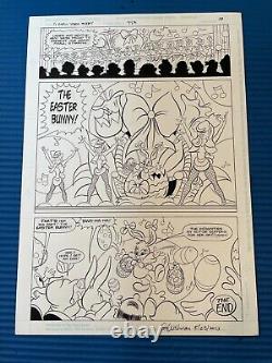 TINY TOONS original comic art BUSTER BABS NEW YORK ROCKETTES EASTER BUNNY SPLASH