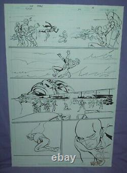 The Flash #34 Original Art Page #19 SIGNED by Pop Mhan DC Comics 11 x 17