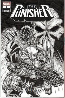 The Punisher #1 original sketch cover art by Calvin Henio