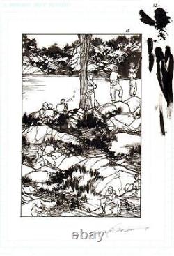 Time Grunts page 12 Original Alex Sanchez Art Signed Splash Page WWII Caliber