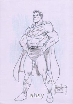 Tom Grummett Signed Original DC Comic JLA Art Sketch Superman Man of Steel