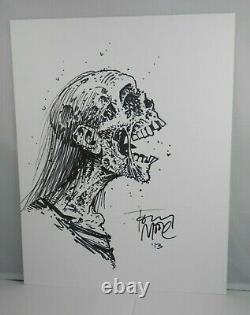 Tony Moore Sketch of the Day Walking Dead Zombie Bust TWD Original Art 2013