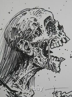 Tony Moore Sketch of the Day Walking Dead Zombie Bust TWD Original Art 2013