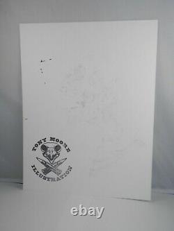 Tony Moore Sketch of the Day Walking Dead Zombie Bust TWD Original Art 2013