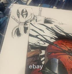 Tyler Kirkham Original Deadpool Comic Sketch Art Signed Venom 16x20 Mat