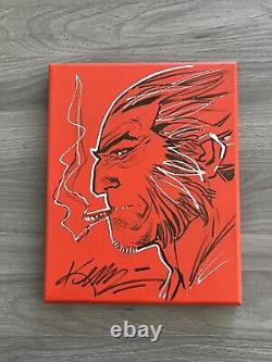 Unmasked Wolverine Ken Lashley Sketch Original Comic Art 8 x 10 Canvas X-men