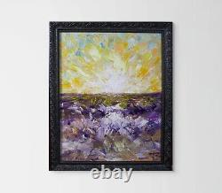 Vibrant Ocean Sea Movement Original Acrylic Painting 11x14 Impasto Art Not Monet