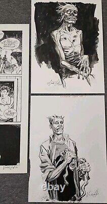 Vincent Locke Lot Original Dead World Comic Art Page, Original Art, Cards Signed