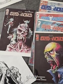 Vincent Locke Lot Original Dead World Comic Art Page, Original Art, Cards Signed