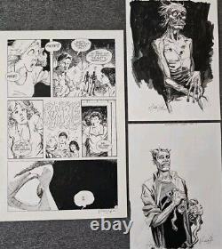 Vincent Locke Lot Original Dead World Comic Art Page, Original Art, Cards Signed