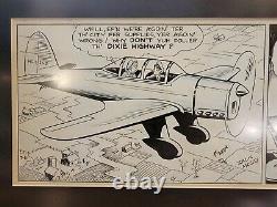 Vintage 1936 Smilin' Jack ORIGINAL Comic Strip ZACK MOSLEY Framed Art
