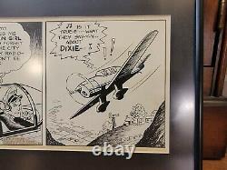 Vintage 1936 Smilin' Jack ORIGINAL Comic Strip ZACK MOSLEY Framed Art