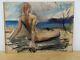 Vintage John Huszer 1913-83 Figure Study Tiki Beach Female Nude Midcentury Mcm