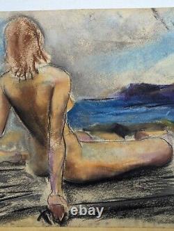 Vintage John Huszer 1913-83 figure study tiki beach female nude midcentury mcm