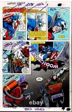 Vintage Original 1981 Colan Captain America Marvel color guide comic art page