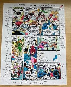 WHAT IF #46 ART original COLOR GUIDE 1993 X-MEN BATTLE AWESOME HALF SPLASH