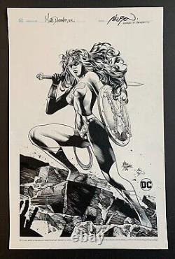 WONDER WOMAN Original Art Adriano DI BENEDETTO inks, Mike Deodato Jr. Signed