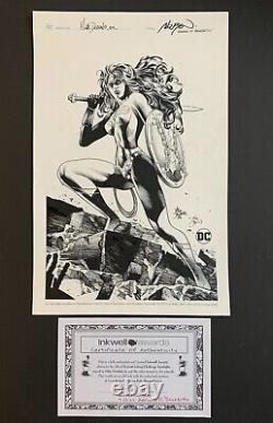 WONDER WOMAN Original Art Adriano DI BENEDETTO inks, Mike Deodato Jr. Signed