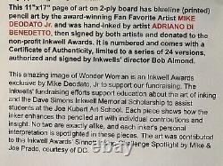 WONDER WOMAN Original Art Adriano DI BENEDETTO inks, Mike Deodato Jr. Signed