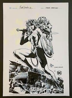 WONDER WOMAN Original Art MARK FARMER inks, Mike Deodato Jr. Signed by both