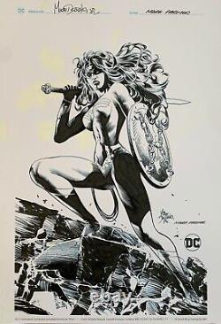 WONDER WOMAN Original Art MARK FARMER inks, Mike Deodato Jr. Signed by both