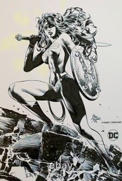 WONDER WOMAN Original Art MARK FARMER inks, Mike Deodato Jr. Signed by both