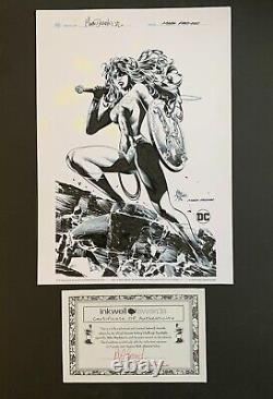 WONDER WOMAN Original Art MARK FARMER inks, Mike Deodato Jr. Signed by both