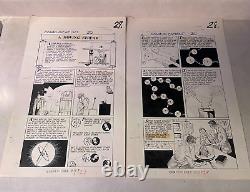 WORLD AROUND US #20 original art COMPLETE 2 PG STORY 1960 ELECTRICITY BACON ATOM