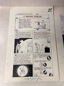 WORLD AROUND US #20 original art COMPLETE 2 PG STORY 1960 ELECTRICITY BACON ATOM