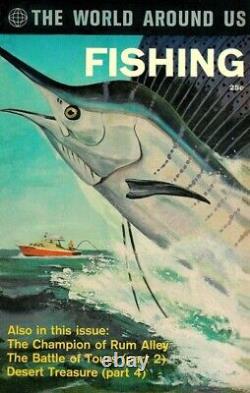 WORLD AROUND US #34 original art 1961 HISTORY FISHING LURES GLANZMAN huge art