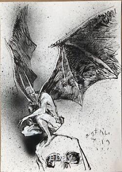 Winged batman original comic art