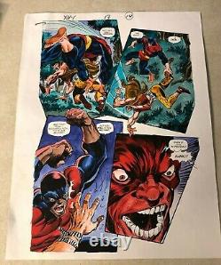 X-MEN HIDDEN YEARS #17 ART original color guide BYRNE KRAVEN HUNTER brawls BEAST